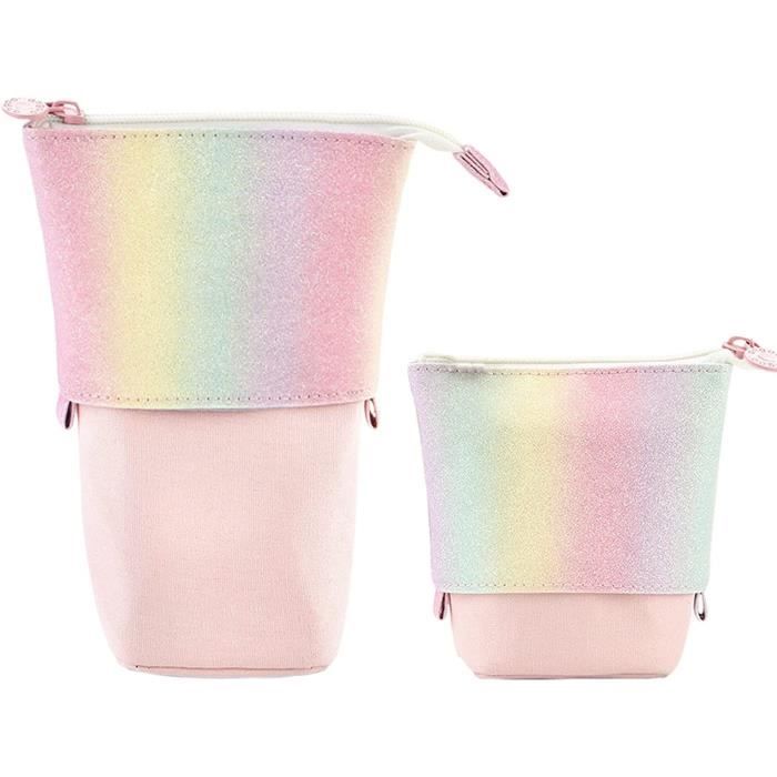 Kawaii Trousse à Crayons Télescopique En Toile Avec Fermeture éclair