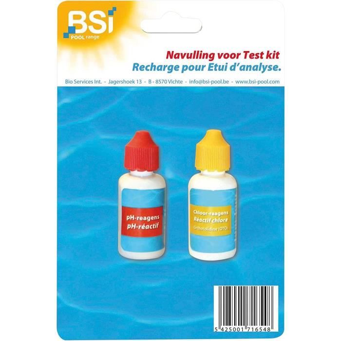 BSI Recharge pH + Cl Recharge pour Tester piscine28 Cdiscount Jardin