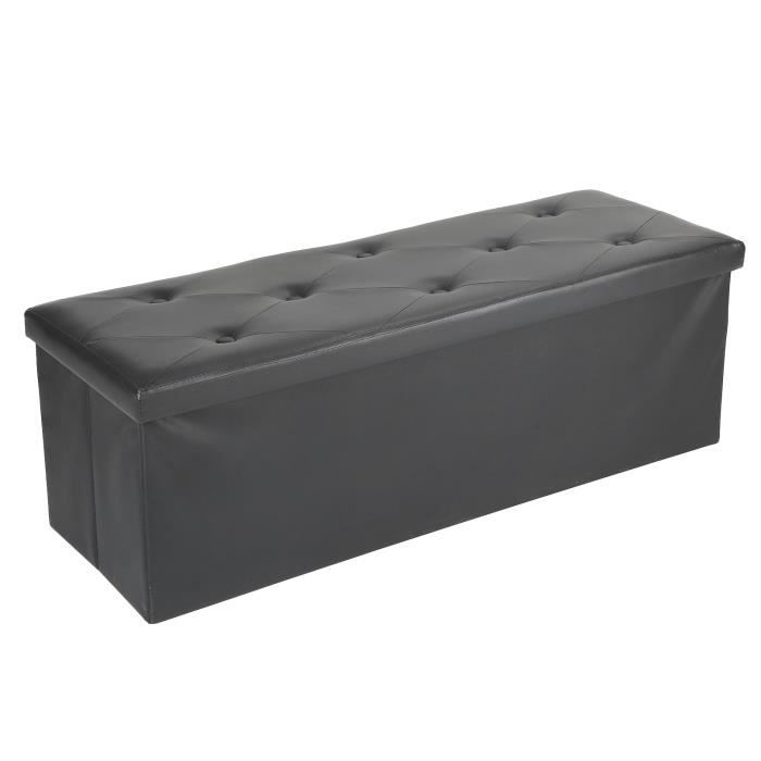 FurnitureR Banc Tissu, Ottoman en Bout de Lit, Repose-Pieds, Coffre de Rangement Intérieur avec Compartiment Amovible, 110x38x38cm - Maison
