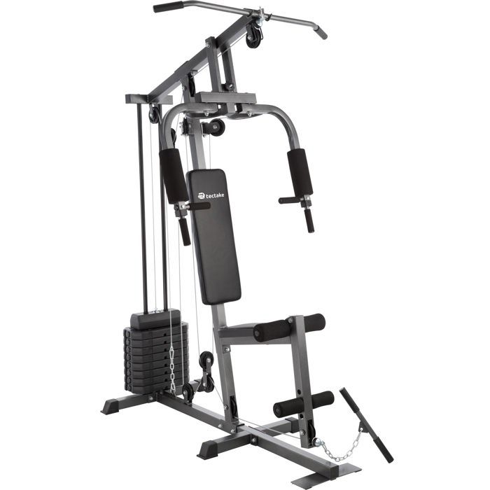 Appareil de sport - TECTAKE - Station de musculation pour pec deck et tirage poulie charge max. 150 kg 160 x 98 x 203 cm - Noir