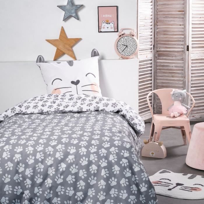 Parure de lit TODAY - housse de couette 140x200 + 1 taie d'oreiller 63x63 - 1 personne - FUNNY2.1 - 