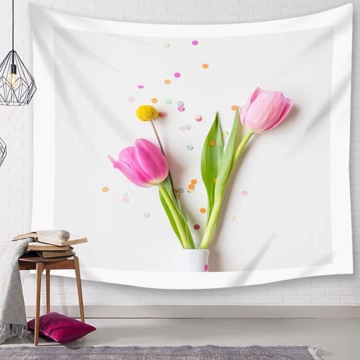 Papier Peint Fleurs Suspendues pour Tête de Lit