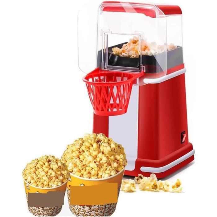 Machine à Pop-corn électrique Style Vintage - Capacité 12 Tasses, Sans Huile, Noir - NEUVE