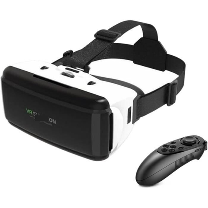 Casque Réalité Virtuelle (VR) - Compatible Smartphones Android/iOS 5 à 7 Pouces - Lentilles HD Anti-lumière Bleue - Confortable Et Réglable