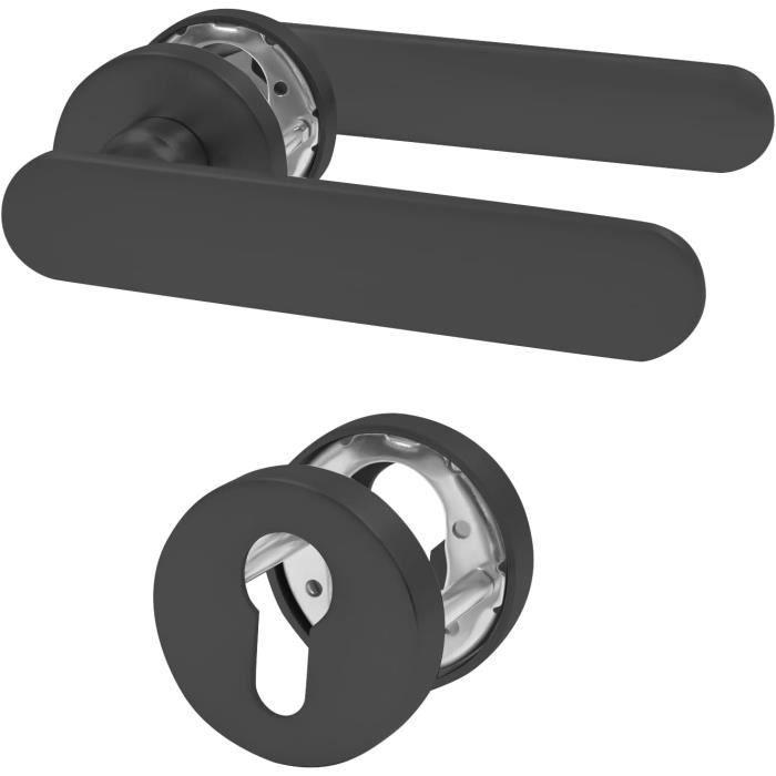 EJ.life Poignée De Porte Noire Poignée De Porte Portes De Passage