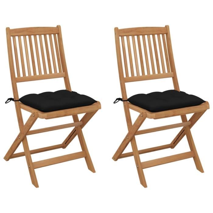 GEST Chaises pliables de jardin 48,5 x 57 x 91 cm 2 pcs avec coussins