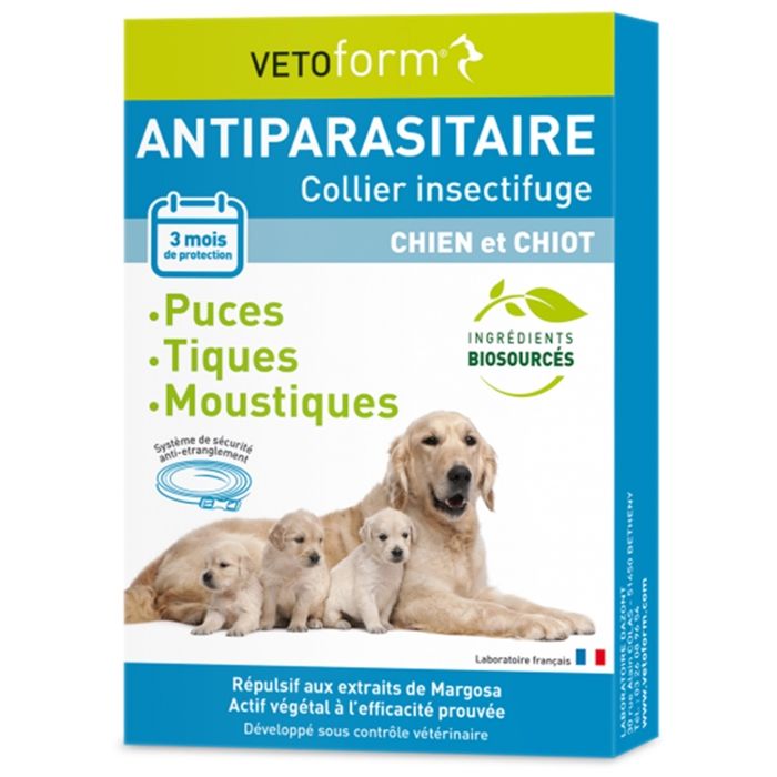 Meilleurs prix pour Vetoform Antiparasitaire Collier Chiens & Chiots 60cm