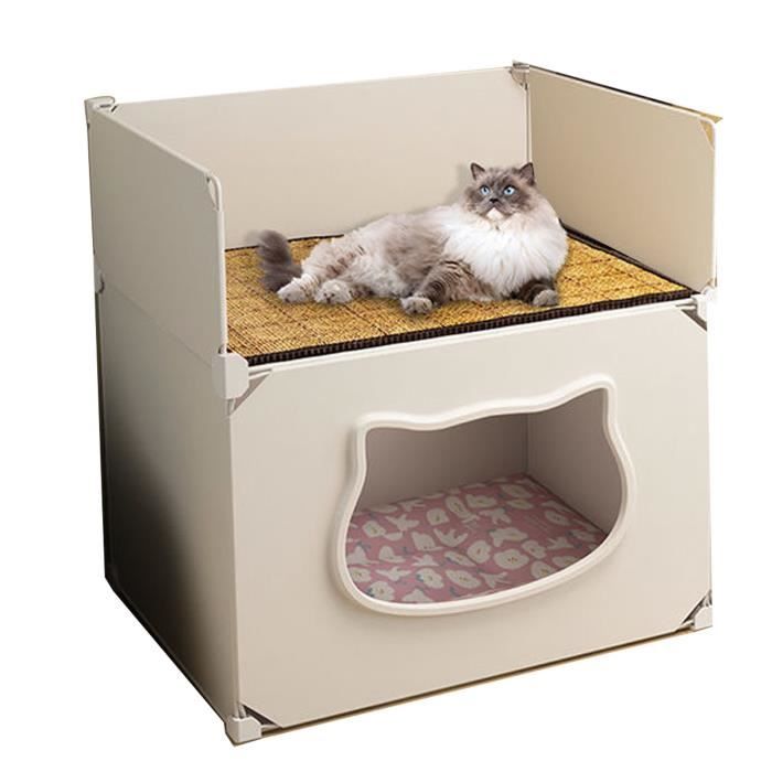 Meilleurs prix pour VGEBY Maison de chat semi-fermée Niche pour chat semi-fermée, amovible et lavable, cachette pour animalerie panier Blanc Simple