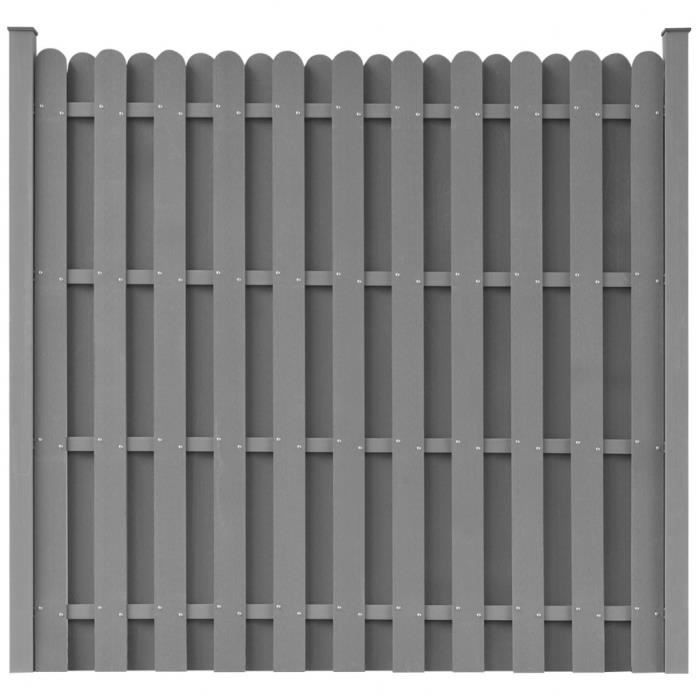 Lechnical Panneaux de clôture WPC 4 carrés 1 incliné 792x186 gris