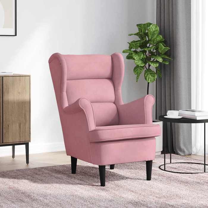 vidaXL Fauteuil rose velours 324063