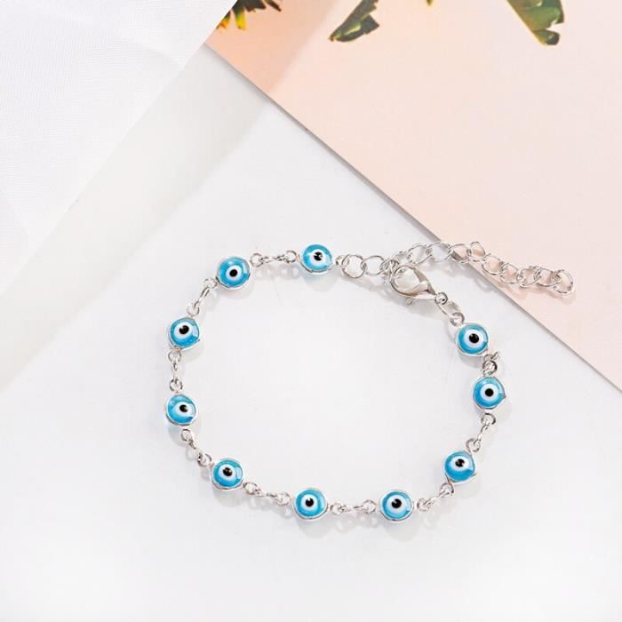 Style 3 Bracelet Chaine Mauvais œil Bleu Pour Femmes Reglable Vintage Turc Breloque Mauvais œil Achat Vente Maillon De Bracelet Bracelet Chaine Mauvais œil Bl Black Friday