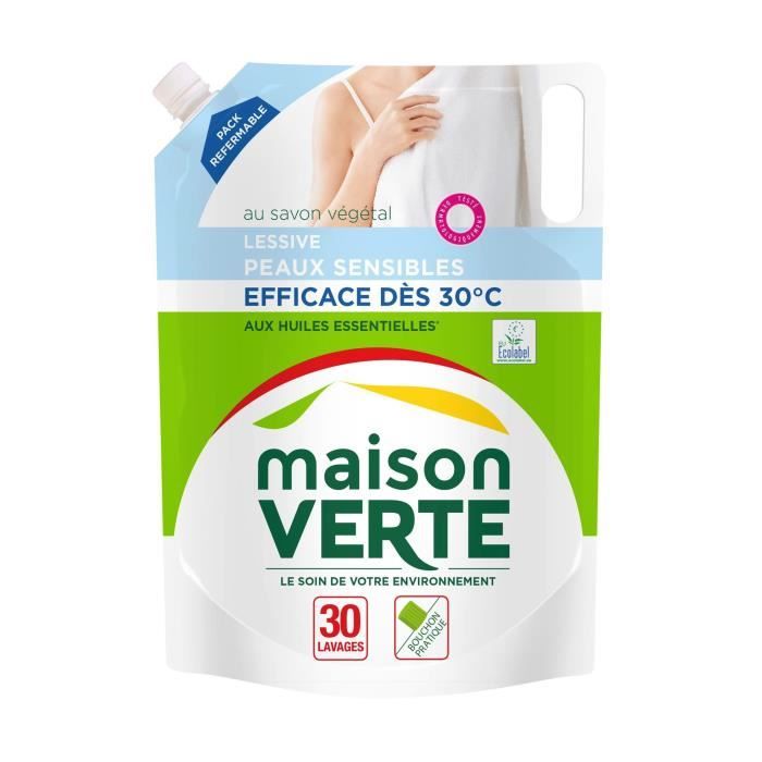 MAISON VERTE LESSIVE LIQUIDE PEAUX SENSIBLES 25SC 1,5L