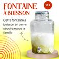 Distributeur Boisson avec Robinet 10 L - Fontaine à Eau et Cocktail - Bol à Punch - Jarre en Verre pour Limonades - Bonbonne --1