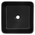 ML-Design Lavabo en Céramique Noir Mat, 39 x 39 x 15 cm, Carré, Vasque à Poser sur Plan de Toilette, Lave-Mains Évier pour la Salle-1