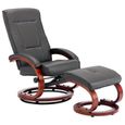 🦐5153Fauteuil Relax inclinable Style Contemporain avec Repose-Pied Chaise de Salon TV Fauteuil de Bureau 66 x (96-102) x (69-99) cm-1