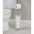 InterDesign Classico distributeur papier toilette, porte-rouleau WC en métal sans perçage, blanc nacré[396]-1