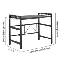 Étagère Support Micro-ondes Réglable 40-63cm - Sans Perçage, Support 50kg, Acier Revêtu - Pour Four, Cafetière, Gain De Place Cuisine