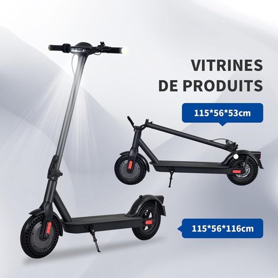 EROLLERRUN Hoverboard Trottinette electrique Pliable Roues 10 Moteur 350W 25km h Autonomie 22 30km Feux clignotants Noir Cdiscount Sport