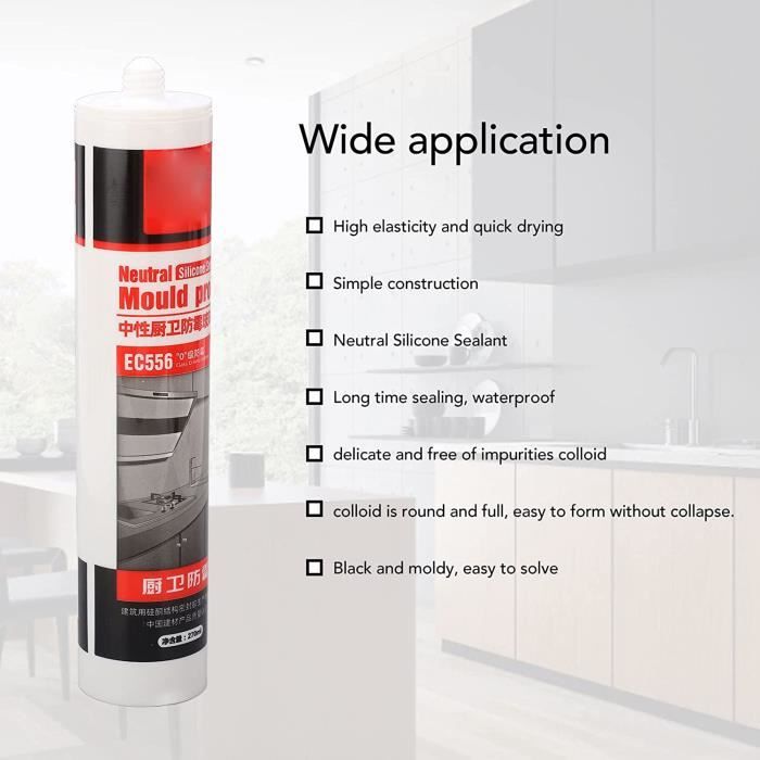Mastic en Silicone Neutre, Texture Uniforme, Mastic Transparent à Haute ...