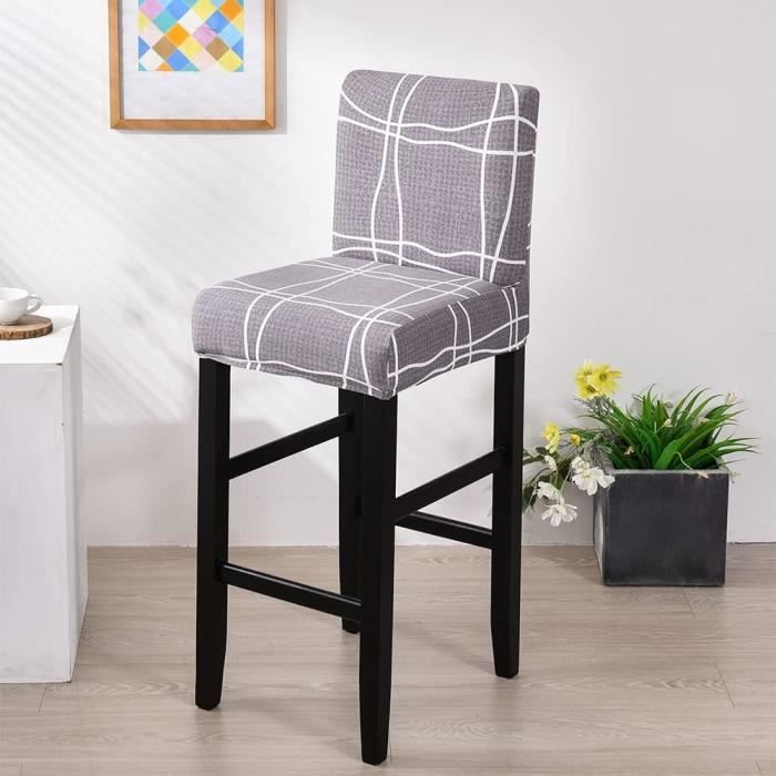 Housse Coussin Tabouret Bar Boltpack - Motif Palmiers - Taille 30-35cm - Polyester Lavable - Élastique