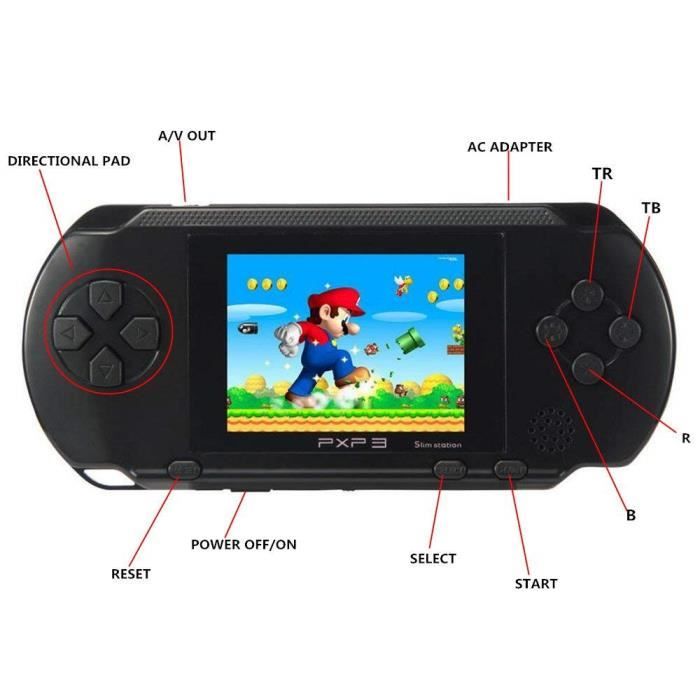 Beijue Jeux portables 16 bits pour enfants et adultes - Grand écran de 7,6  cm - Préchargés - 100 HD - Jeux vidéo modernes pour seniors - Joueur de jeu  électronique pour