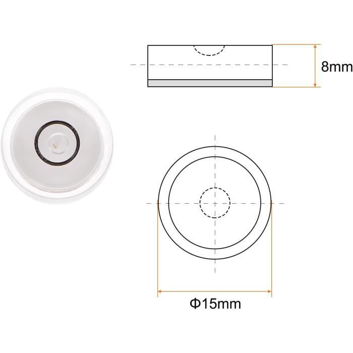 Lot De 3 Niveaux à Bulle Ronds 12 Mm - Mini Fioles De Nivellement En Plastique