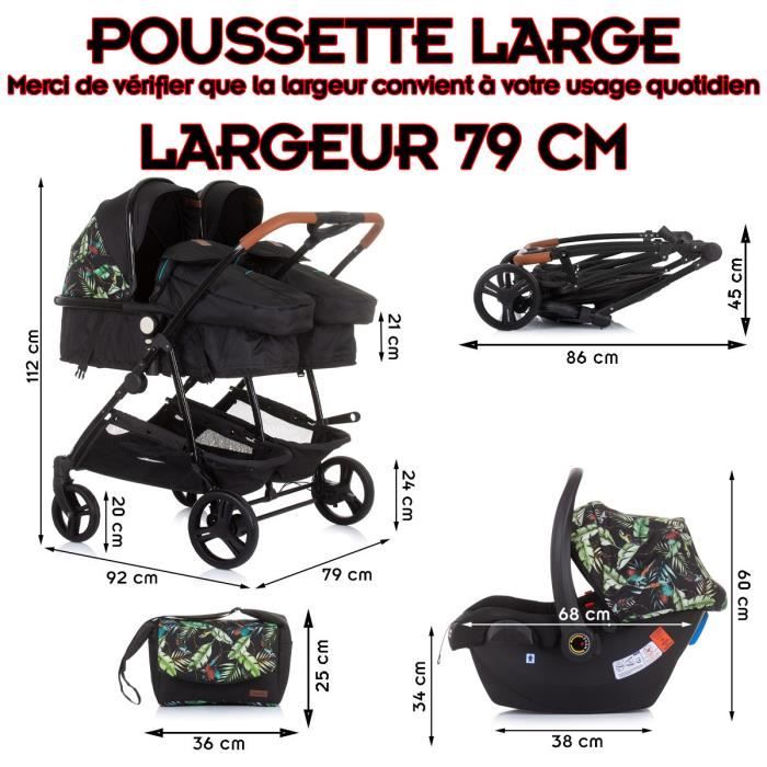Poussette double petite largeur on sale