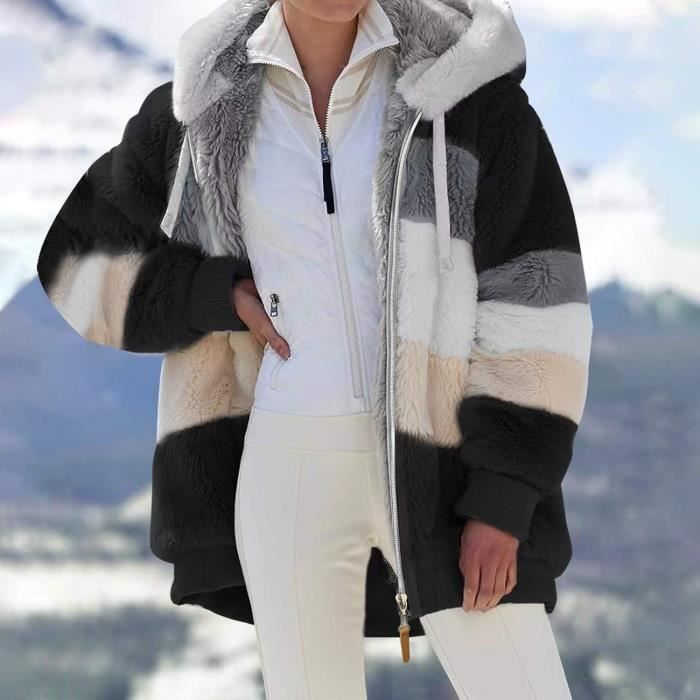 Veste fausse best sale fourrure noire