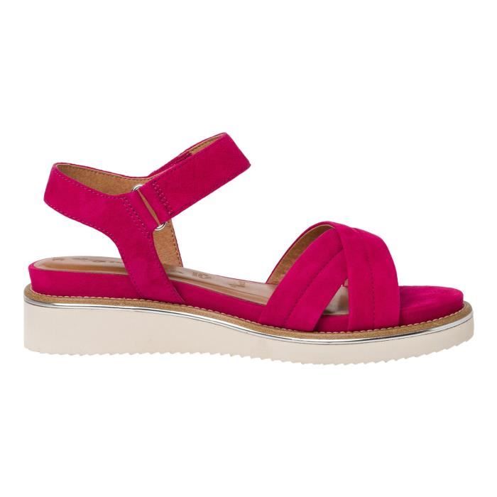 Sandales TAMARIS Tamaris Fuchsia Femme Cuir Scratch Confort exceptionnel Fuchsia Cdiscount Chaussures