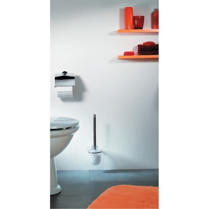 Dérouleur Papier Toilette Autoportant IDesign York Metal - Acier Inox, Couvercle, 3 Rouleaux - Design Fin Argenté - 8