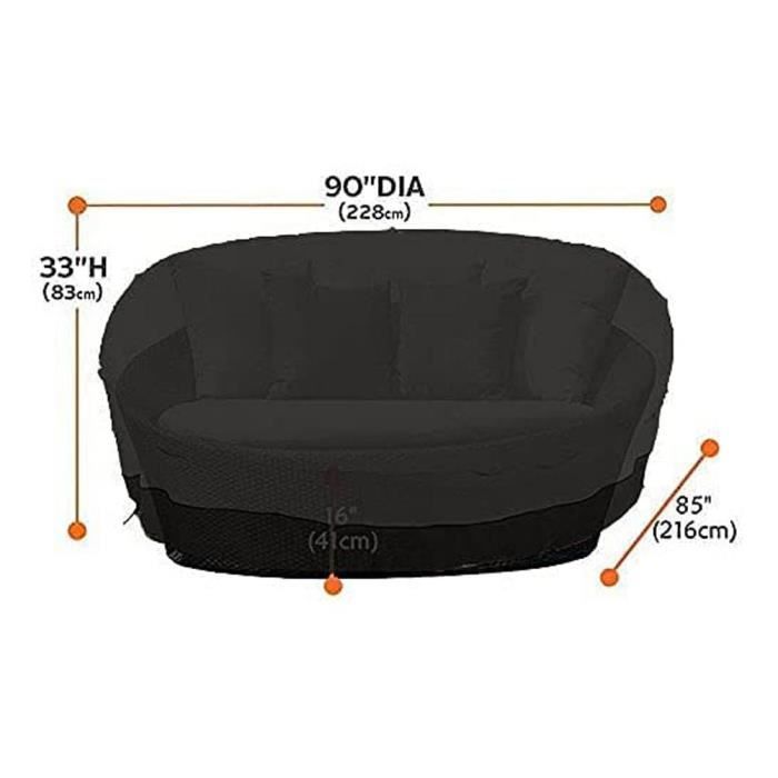 Housse de Protection Canapé-lit 600D Rond Jardin Imperméable Housse de Protection Canapé-lit 600D Rond Jardin Imperméable