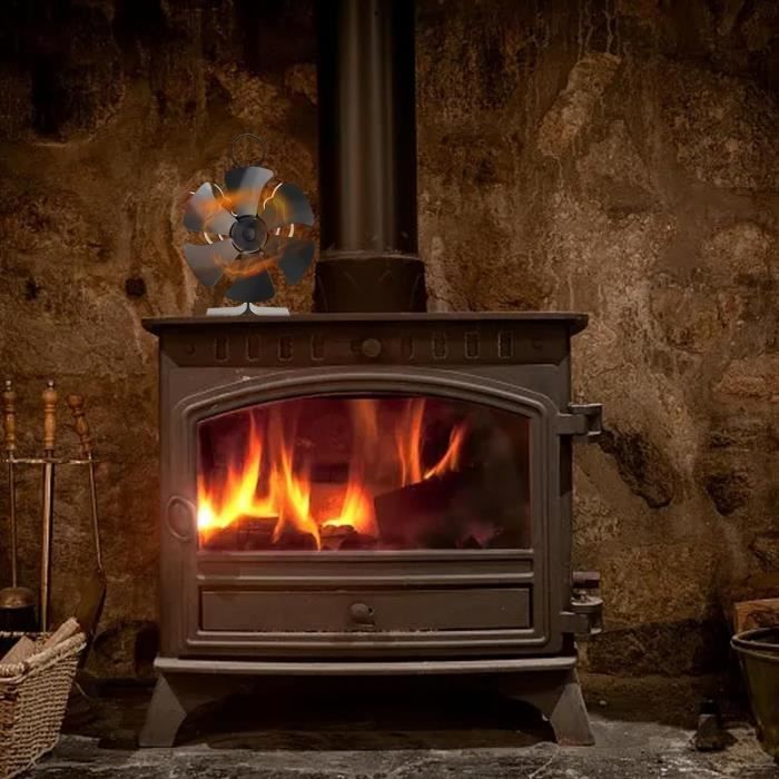 Ventilateur de poêle à bois à économie'énergie, poêle à bois efficace et  silencieux pour cheminée à granulés - Cdiscount Bricolage