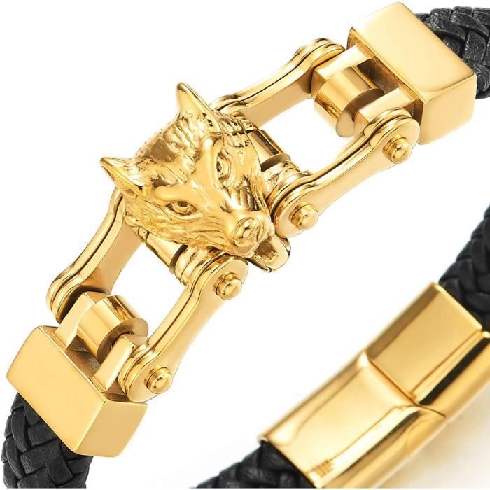 Pendentif Tête De Loup En Métal Noir Avec Chaîne (environ 36-40 Cm) - Style Viking - Neuf Sans Emballage