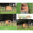 Abris cages pour petits animaux grande cage clapier extérieur en bois pour lapins modèle 012 Sheriff 2,20 x 0,55 m-2