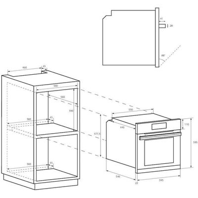 Four Encastrable Candy FIDC N100 - 70L émail Lisse | 3 Modes Cuisson + Nettoyage Vapeur