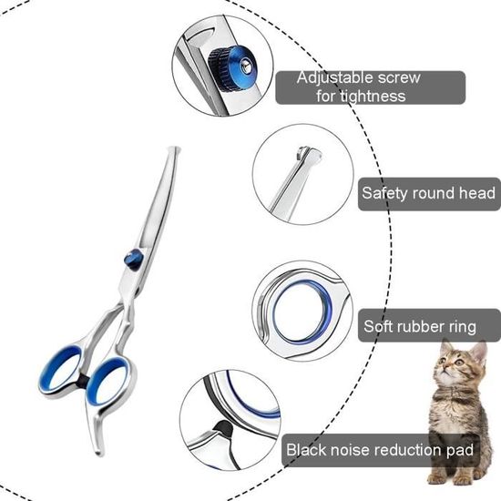 Ensemble de ciseaux de toilettage pour chien 7 pcs