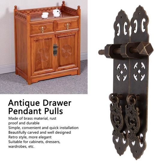 Poignee de porte Poignée coquille tirage antique meubles style chinois  semi-circulaires tiroir cabinet (bronze vert) - Cdiscount Bricolage