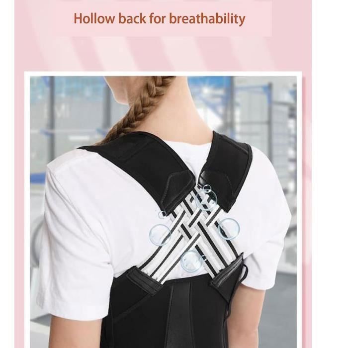 Correcteur De Posture Réglable Pour Hommes Et Femmes - Soutien Du Dos En Néoprène Noir - Taille Unique, Neuf