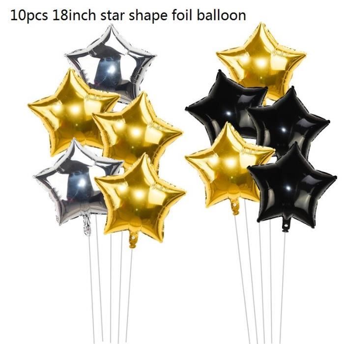 Or noir anniversaire décoration ballons joyeux anniversaire bannière Tinsel  guirlande confettis 32inch silver 18 -THJR04466 - Cdiscount Maison