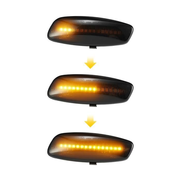 Atyhao clignotant d'aile 2 pièces feu de position latéral Fender LED  clignotant lampe adapté pour Peugeot 207308408 3008 5008
