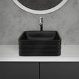 ML-Design Lavabo en Céramique Noir Mat, 39 x 39 x 15 cm, Carré, Vasque à Poser sur Plan de Toilette, Lave-Mains Évier pour la Salle-3
