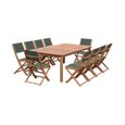 Salon de jardin en bois extensible - Almeria - Grande table 200/250/300cm avec 2 rallonges. 2 fauteuils et 8 chaises. en bois-3