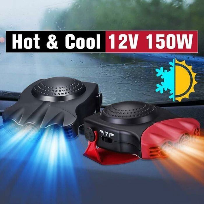 Chauffage De Voiture 2 En 1 12 V 150 W - Dégivreur De Chauffage Et De Refroidissement - Chauffage Portable Qui Se Branche Sur L'allume-cigare, Dégivreur De Fenêtre Pour Voiture, SUV, Camion