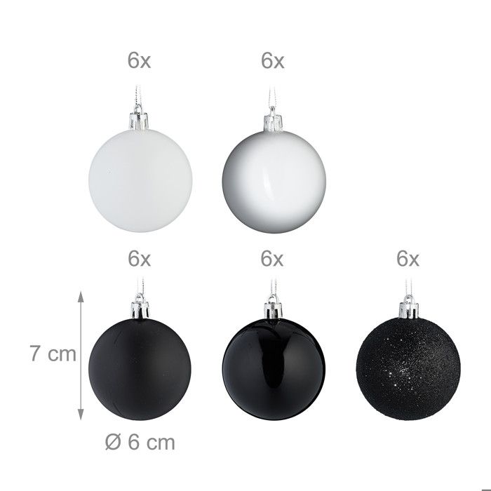 Relaxdays Boules De Noël, Lot De 101, En Plastique, Décoration De Sapin, Cœurs, étoiles Et Cimier, Orange Et Blanc - Maison