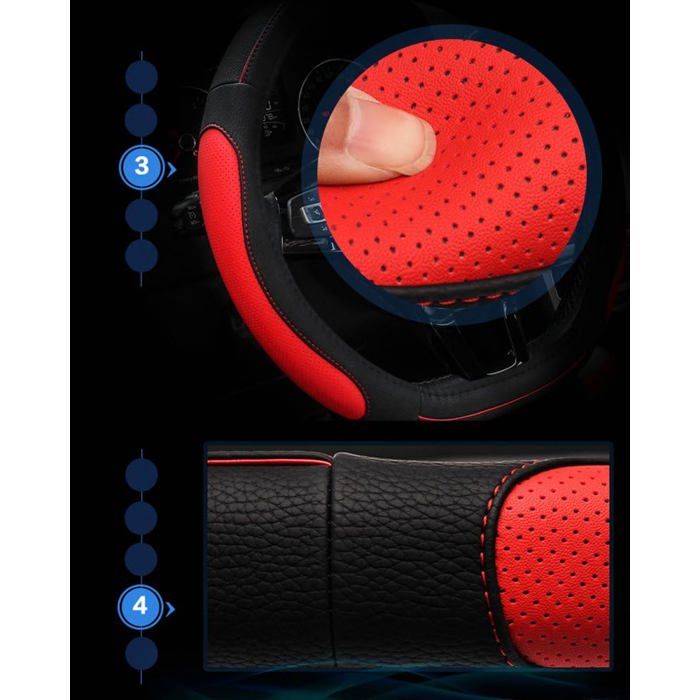 ZATOOTO Couvre Volant a Coudre, Couvre Volant Voiture Cuir