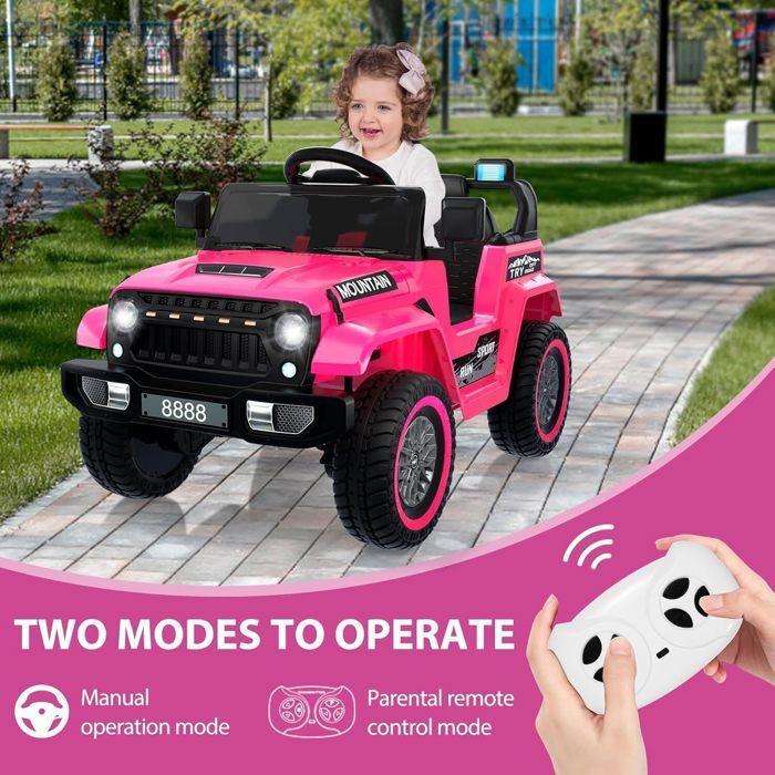 Voiture électrique télécommandée pour enfants, à quatre roues motrices, avec bat