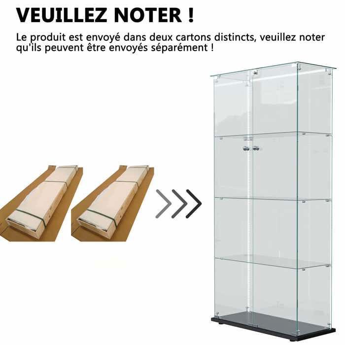 Vitrines en Verre avec lumières LED, armoires de Rangement pour ...