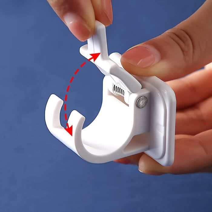 Supports Tringle à Rideaux Sans Perçage - Lot De 4 - Transparent - Charge 5 Kg - Pour Salle De Bain Ou Maison