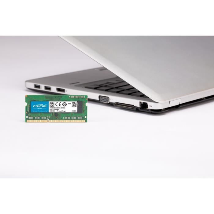 Mémoire RAM Crucial DDR3L 16Go Ou 32Go Pour PC Portable - 1333/1600 MHz, Kit 2 Ou 4 Barrettes