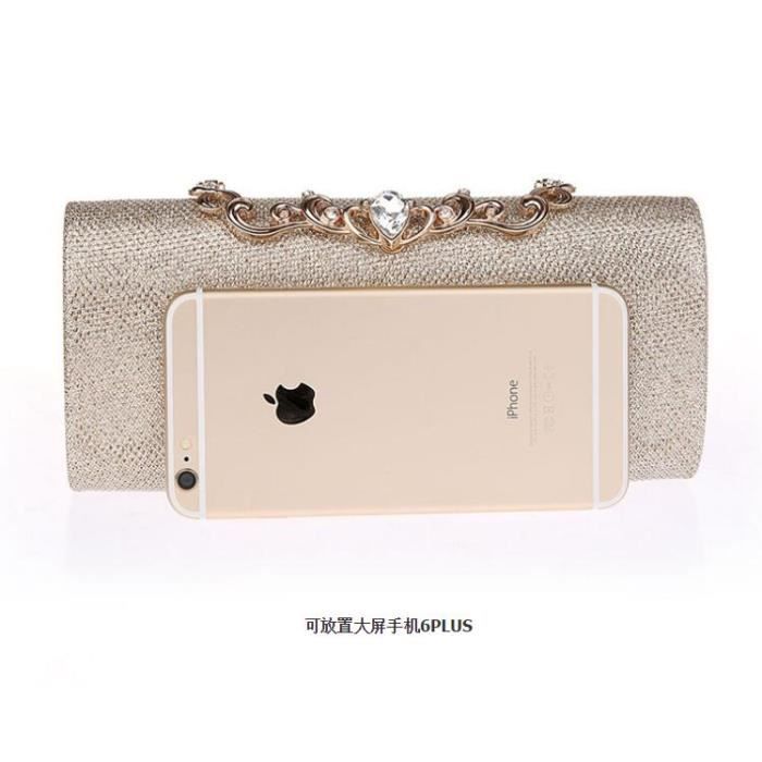 Sac De Soirée En Strass CORIOS - Pochette Paillettes Noir, Chaîne Détachable, Pour Mariage, Cocktail, Fête